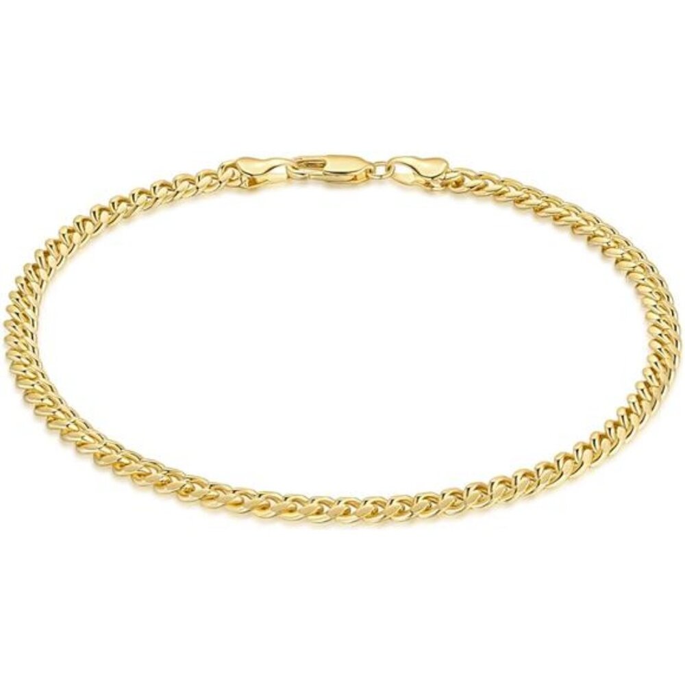 14K Gold Ankle Bracelets Gold Bracelets for Women The Style Of Hip-Pop Ankle